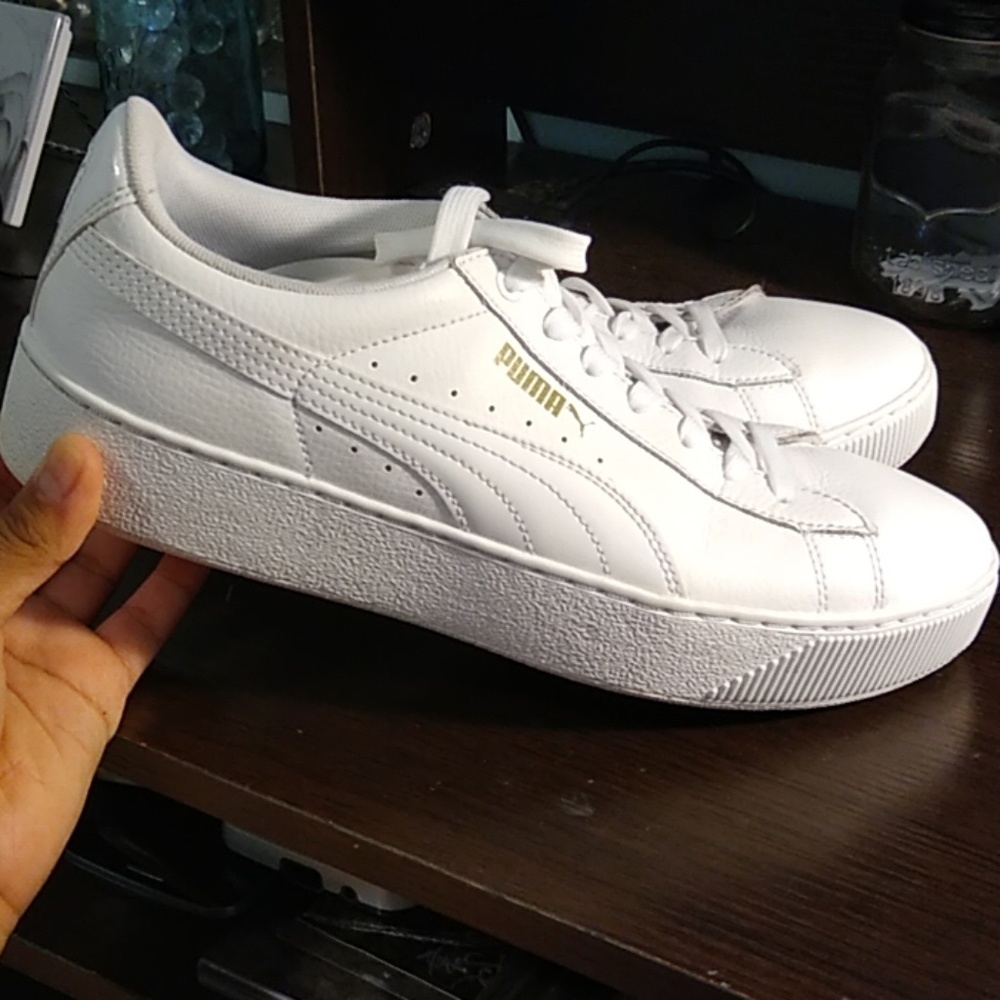 Women's White Puma Platform Sneakers